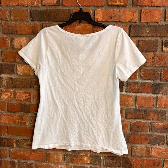 Harley Davidson womens logo bling skull henley short sleeve t-shirt white large - Picture 5 of 5